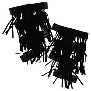 Fringe Gladiator Barefoot Baby Sandals - Black
